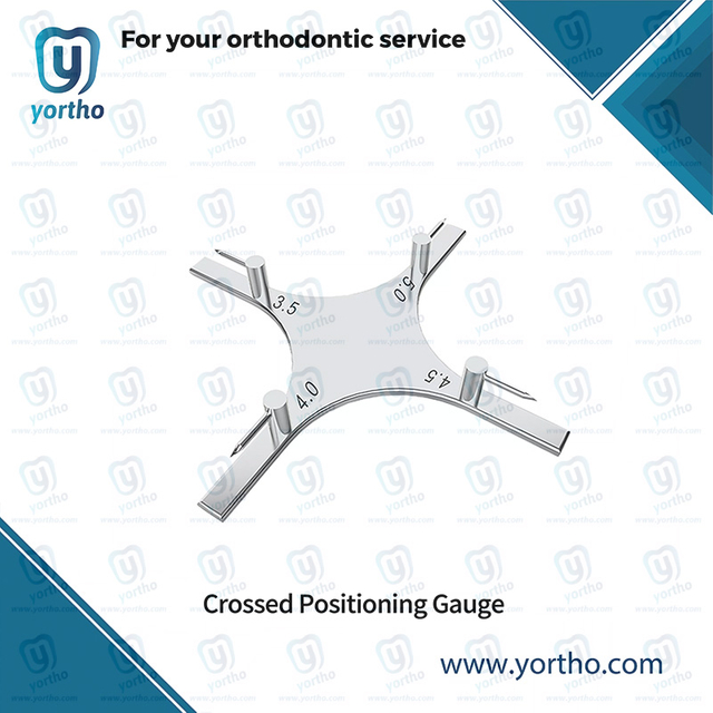 Crossed bracket positioning gauge